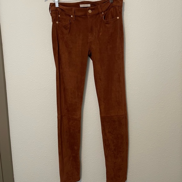 7 For All Mankind The Sueded Skinny Legging Pants, Stretch, Bohemian, Rust Color - Picture 2 of 9